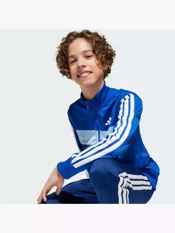 adidas Seasonal Essentials Tiberio 3-Streifen Tricot Kids Trainingsanzug