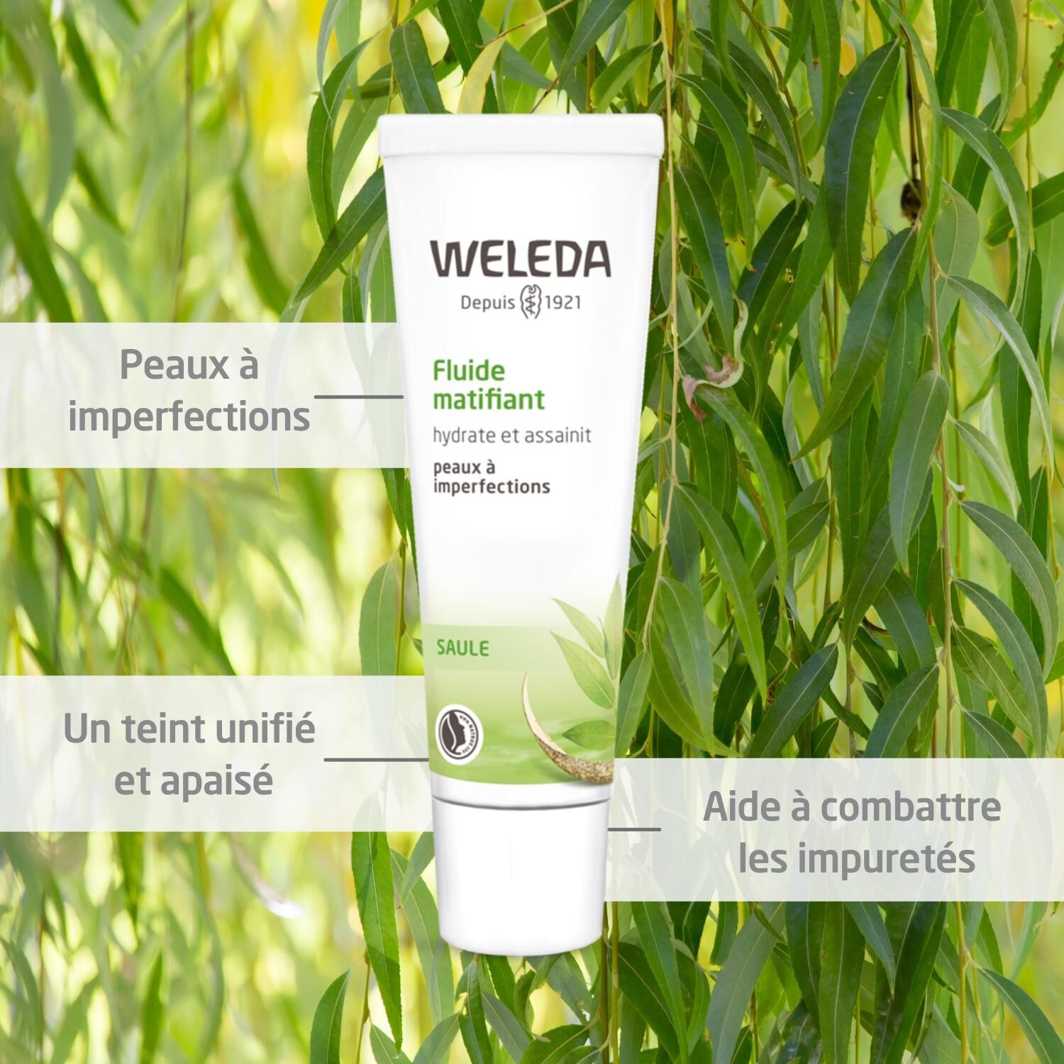 Weleda Saule Fluide Matifiant - Peaux à Imperfections - 30 ml