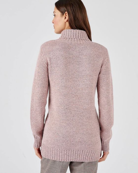 Pull col roulé, maille chinée chaude Thermolactyl