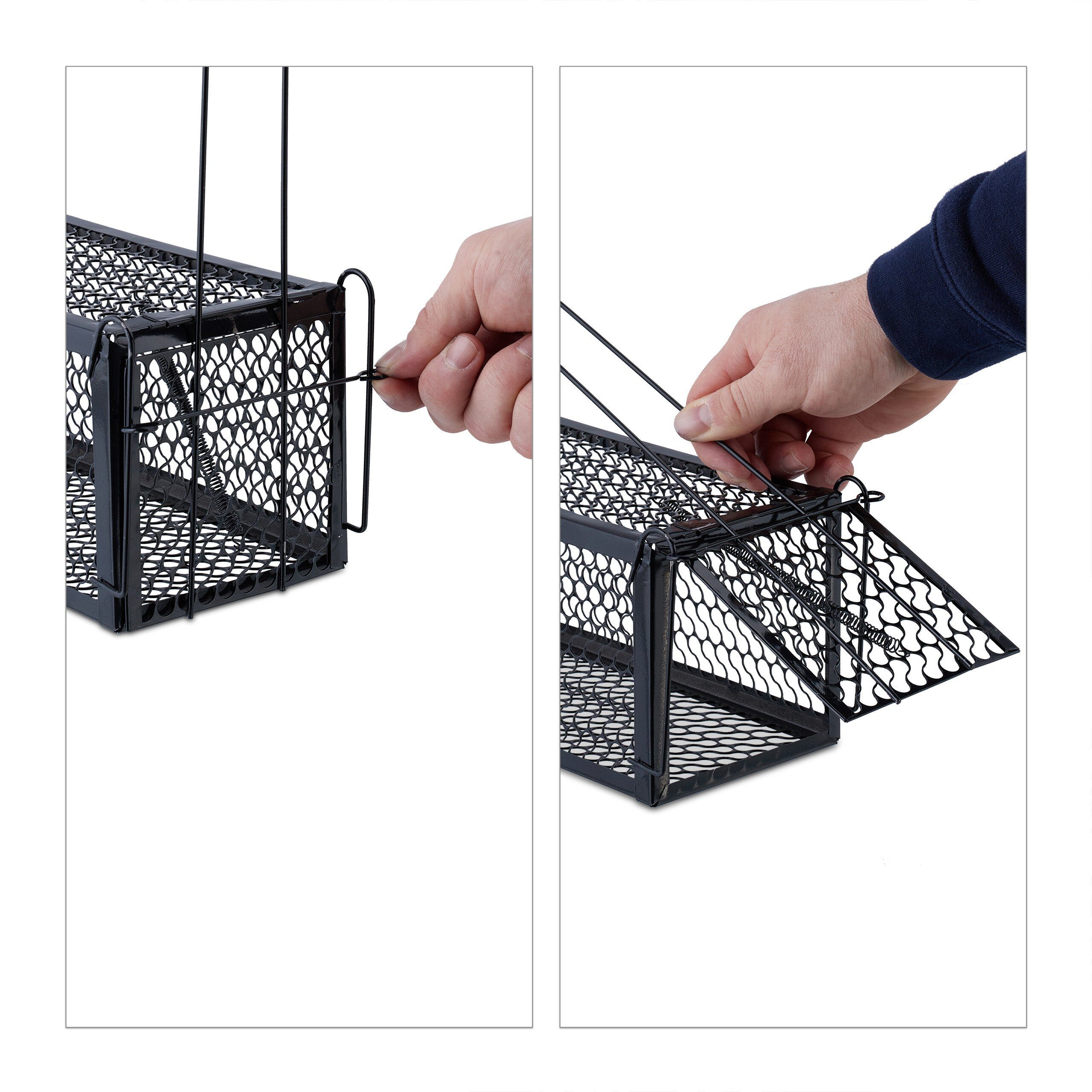 relaxdays Lebendfalle Lebendfalle Mäuse und Ratten 2er Set