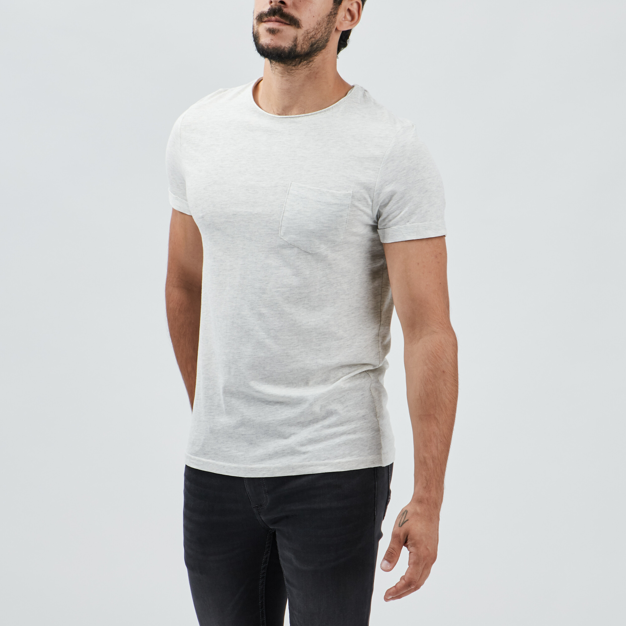 T-shirt manches courtes poche plaquée ecru homme | La Halle