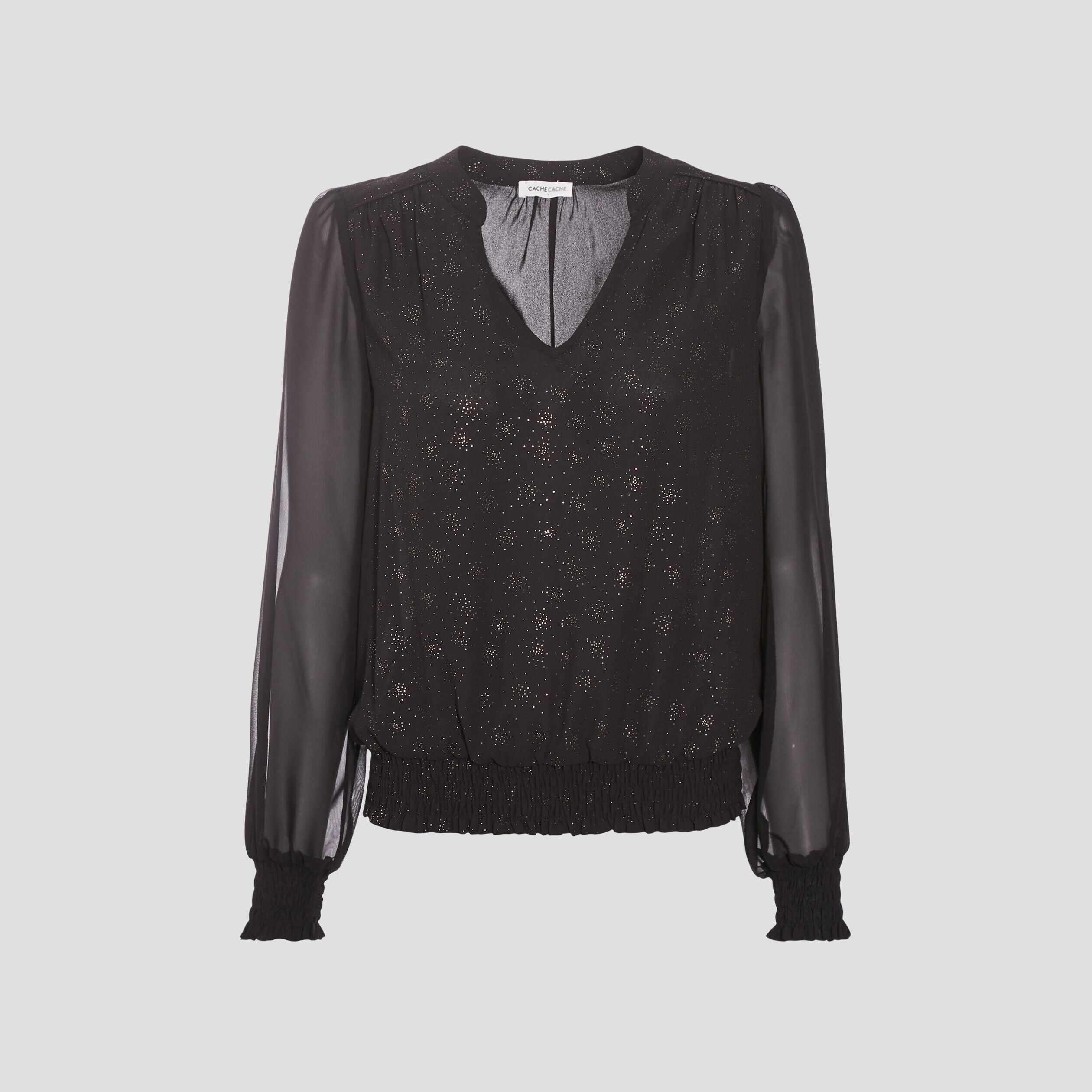 Blouse manches longues noir femme | Cache Cache