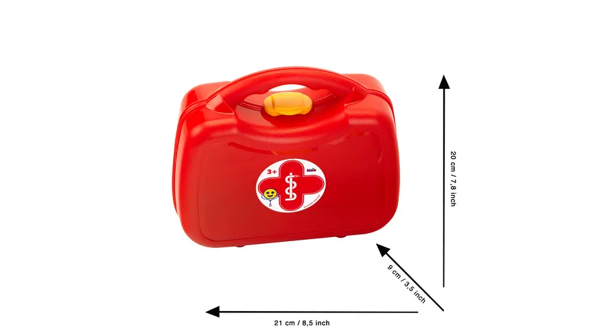 Theo Klein 4265 Doktorkoffer mit Zubehör I Stethoskop, Spritze, Thermometer u.v.m. I Maße: 21,5 cm x 9 cm x 20 cm