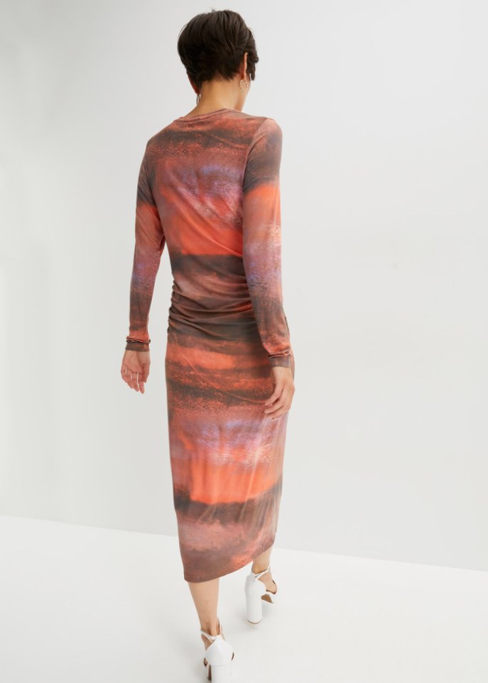 Shirtkleid mit seitlicher Raffung