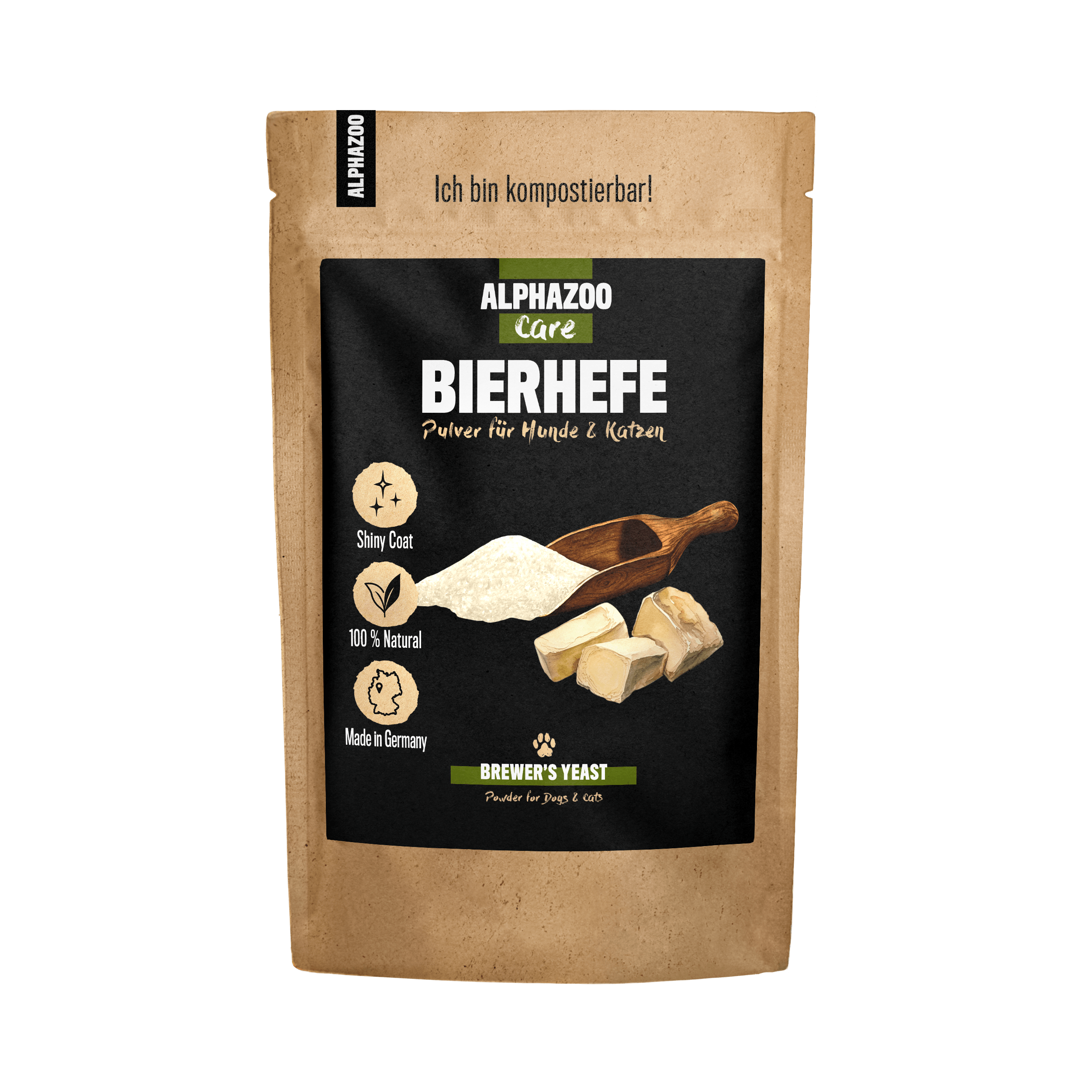 ALPHAZOO Ergänzungsfutter & Aufzucht ALPHAZOO Bierhefe-Pulver für Hunde und Katzen 250 g