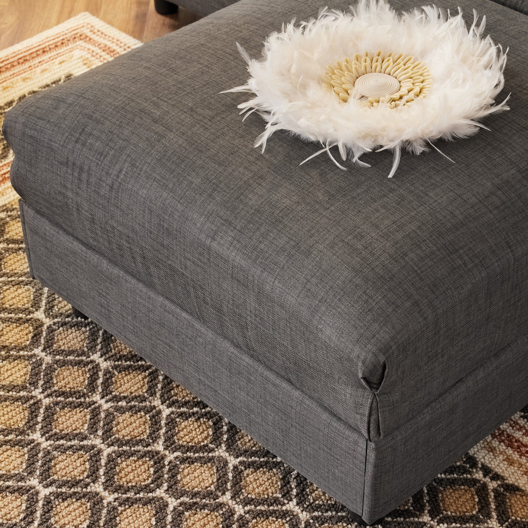 WISHDOR Sofa Ecksofa Schlafsofa mit Schlaffunktion, 3-Sitzer-Sofa, mit Chaiselongue, Ecksofa mit Fußstütze