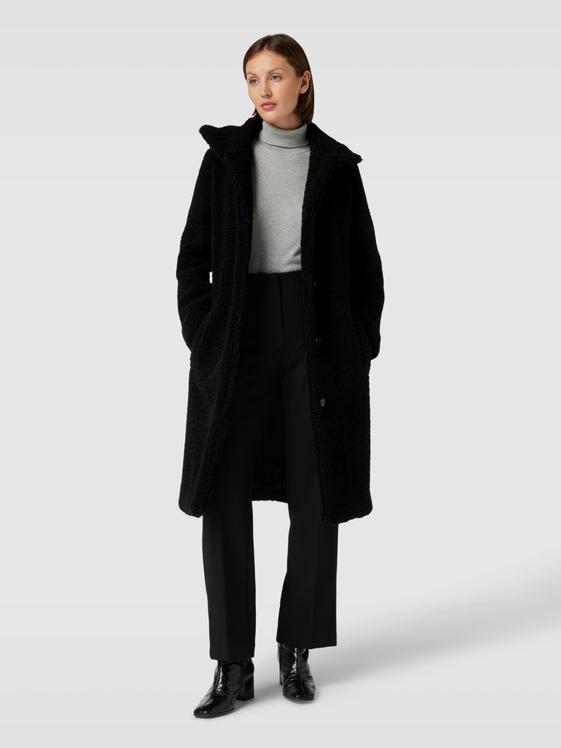 Mantel in Teddyfell-Optik Modell 'Cetedia' in schwarz
