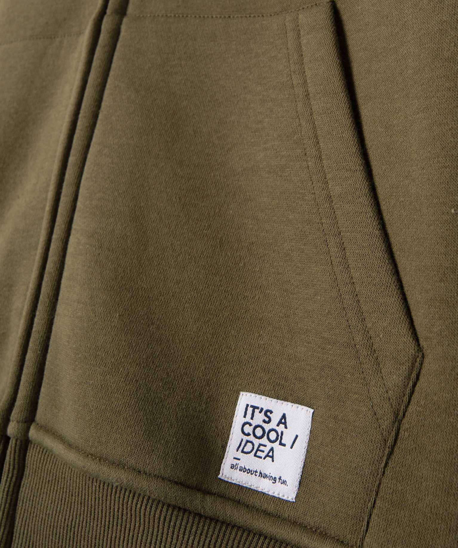 Sweat à capuche avec fermeture zippée Garçon kaki | GEMO