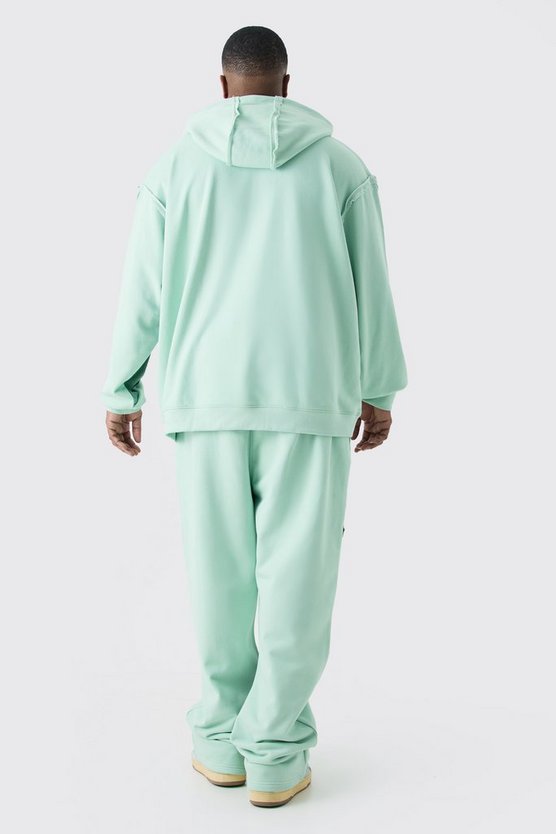 Plus Oversize Hoodie mit rohem Saum