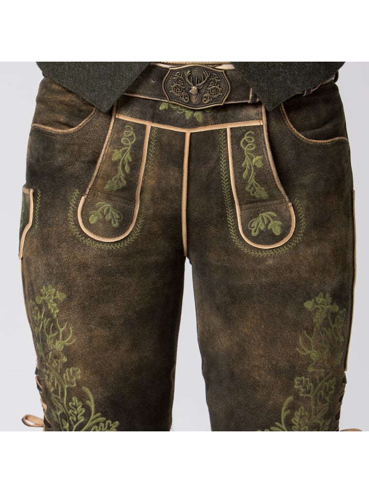 Stockerpoint Lederhose Edgar in dunkelbraun günstig kaufen