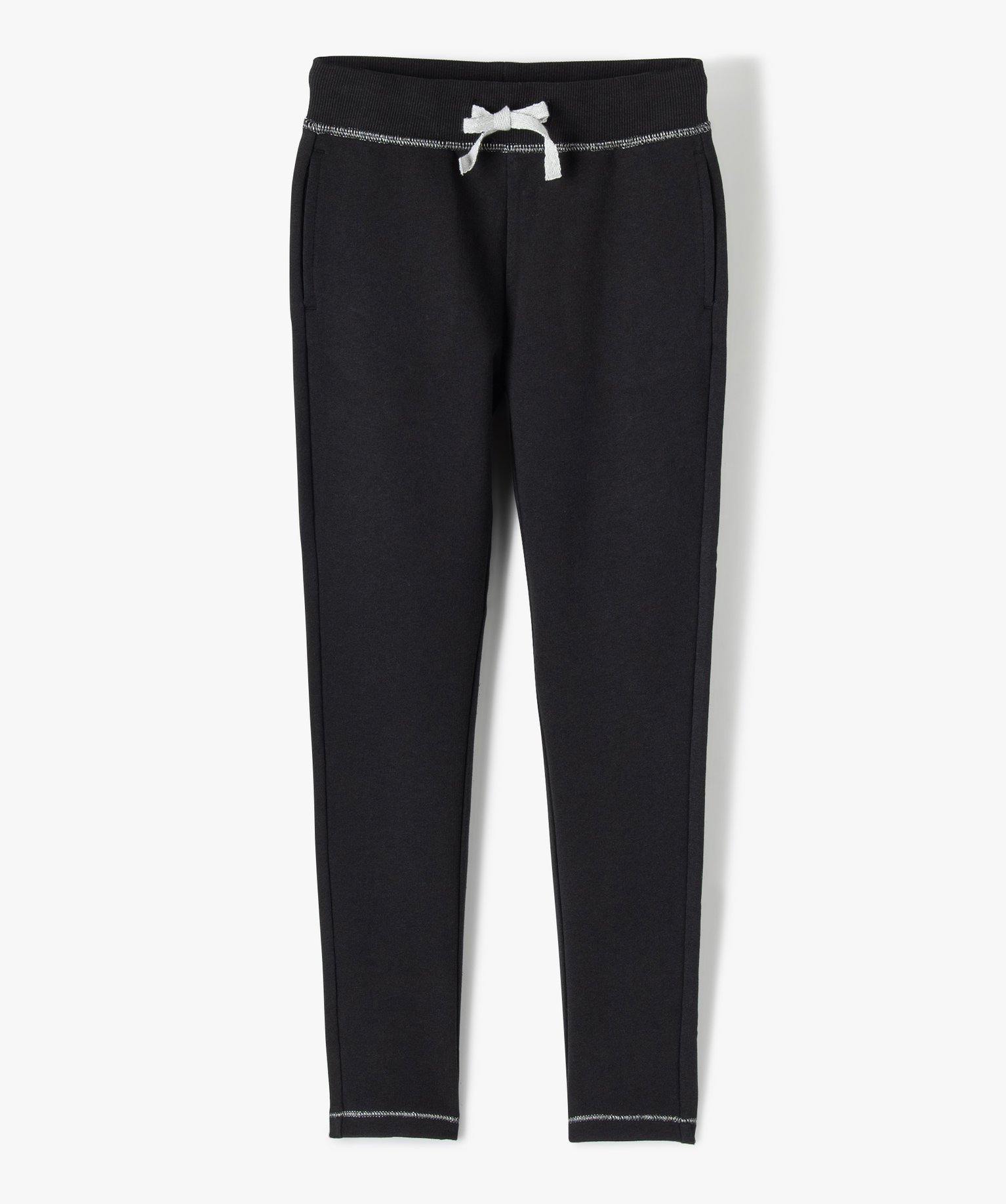 Leggings de sport fille avec surpiqres pailletées noir | GEMO