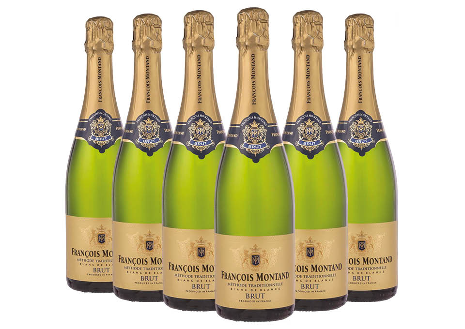 Vin Mousseux de Qualité Méthode Traditionnelle Brut François Montand 6 bouteilles de 0,75 ℓ