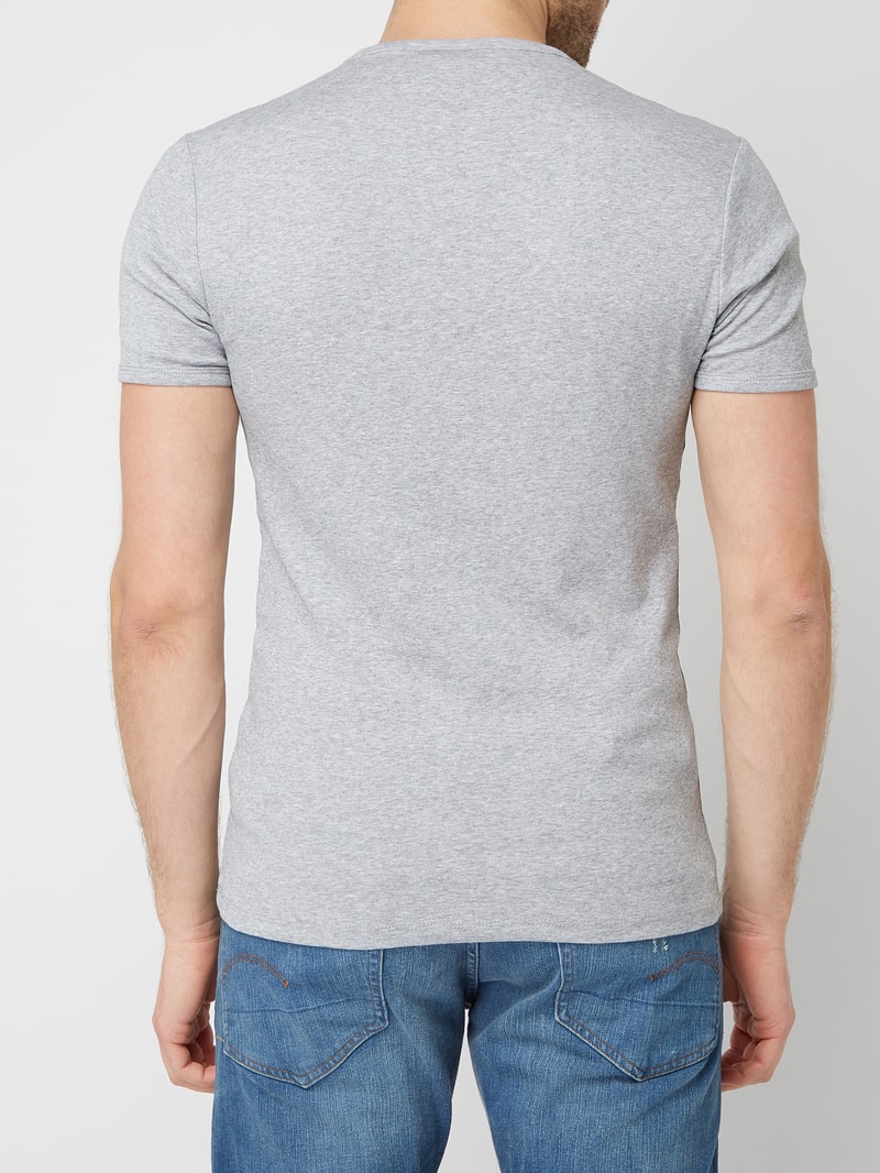 Slim Fit T-Shirt aus Organic Cotton in mittelgrau meliert