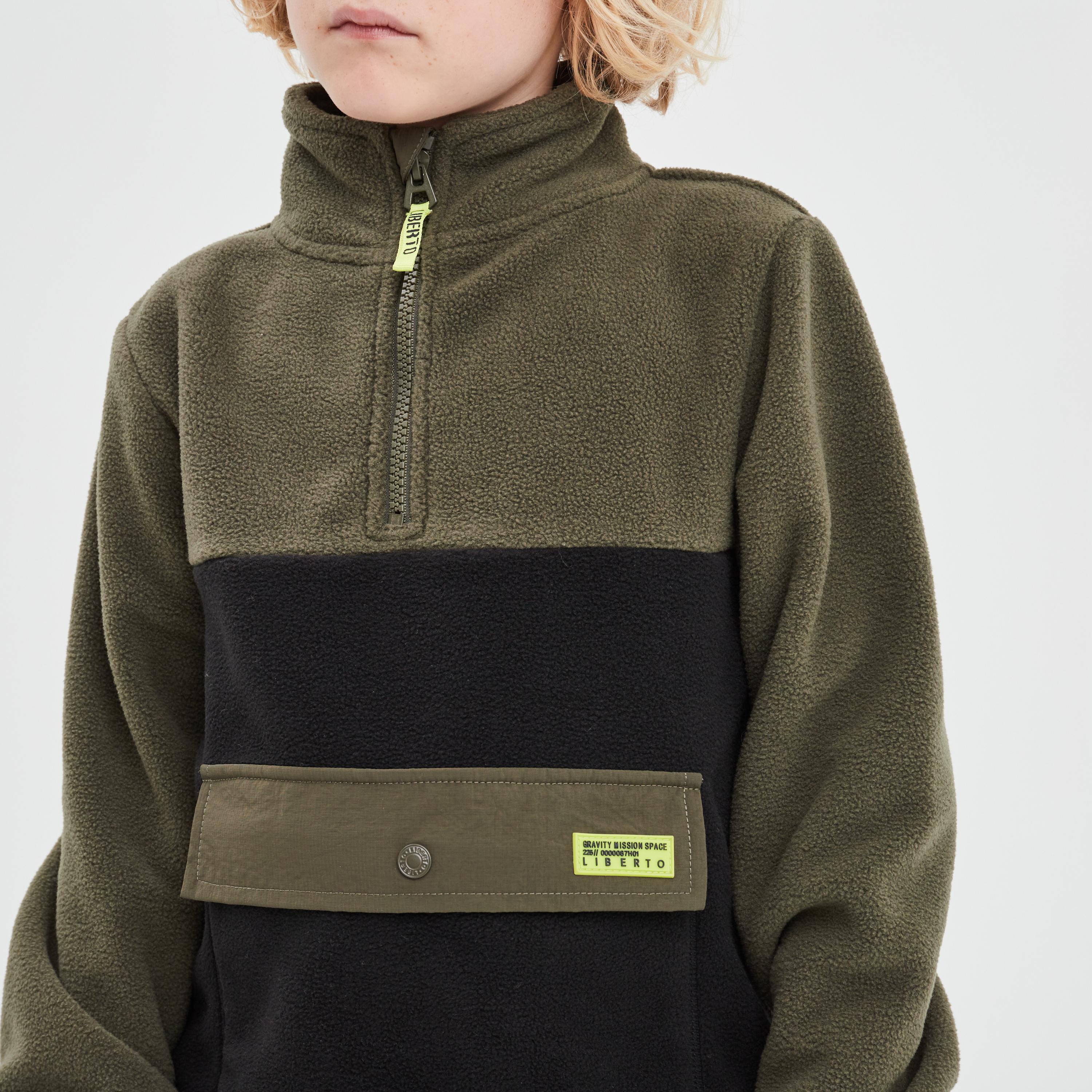 Sweat col camionneur Liberto vert kaki garçon | La Halle