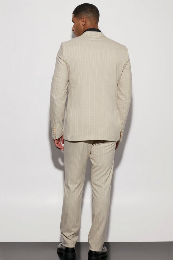 Tall einreihiger gestreifter Slim-Fit Anzug