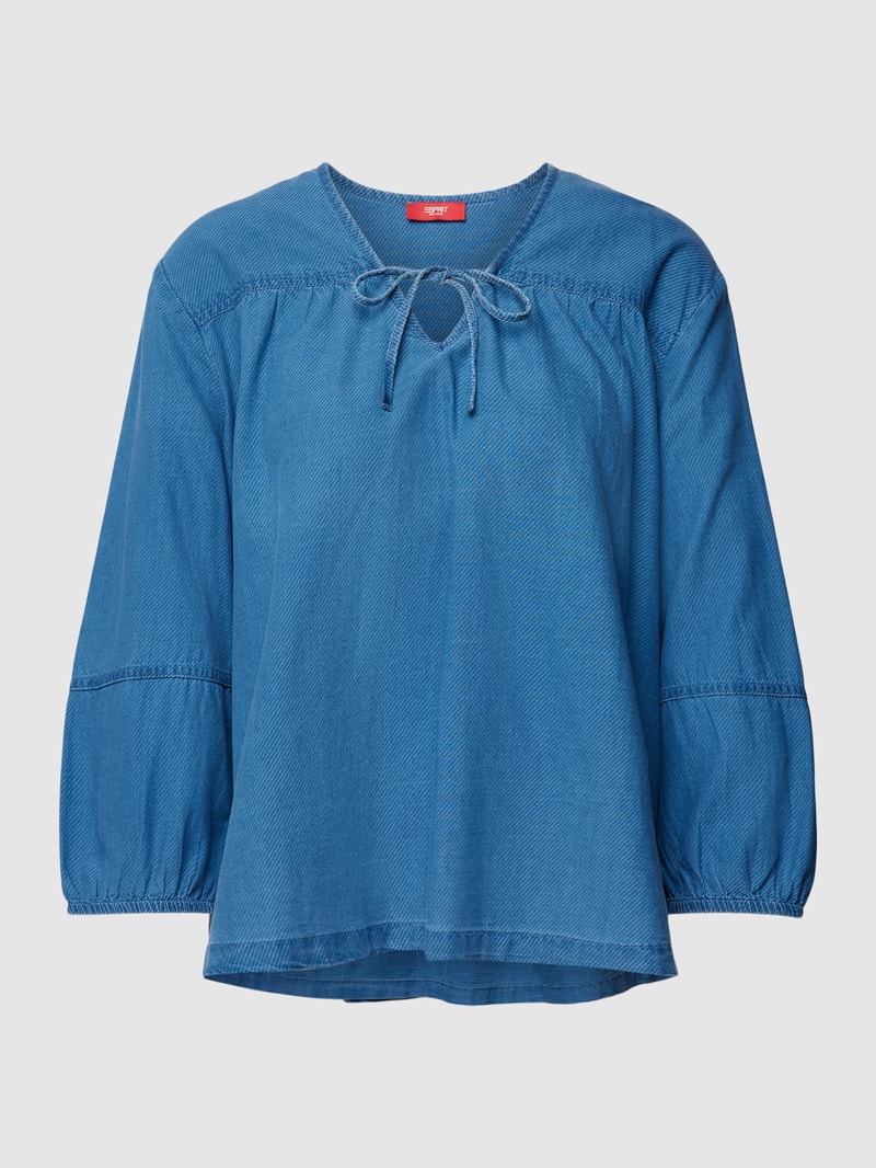 Jeansbluse mit 3/4-Arm in marineblau