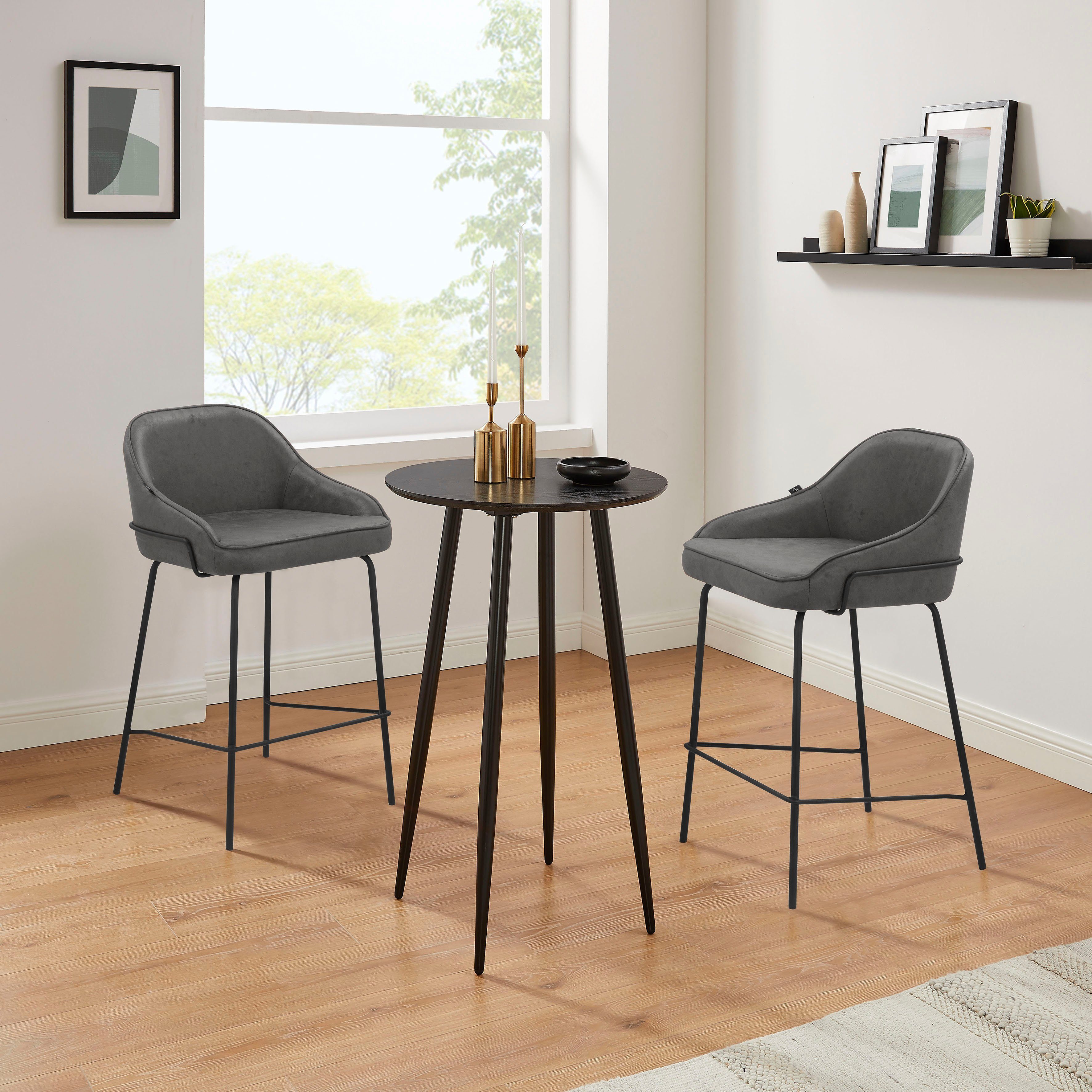 Leonique 4-Fußstuhl Puant (2 St), mit Stoff aus Polyester/recyceltem Polyester, Sitzhöhe 65 cm