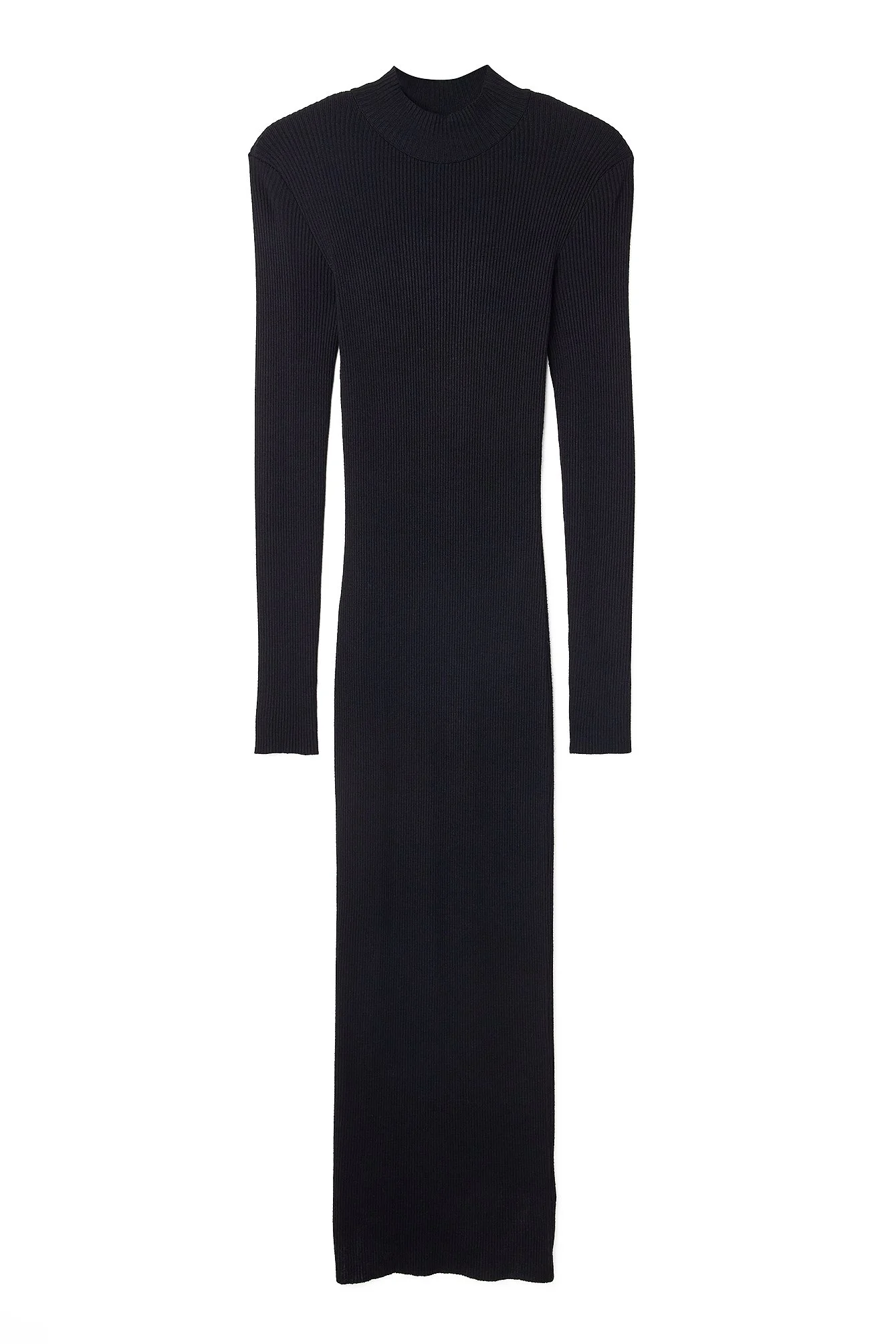 Maxikleid mit gestrickten Schulterpolstern