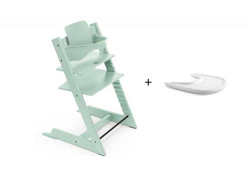 Chaise Tripp Trapp Menthe avec Baby set et tablette
