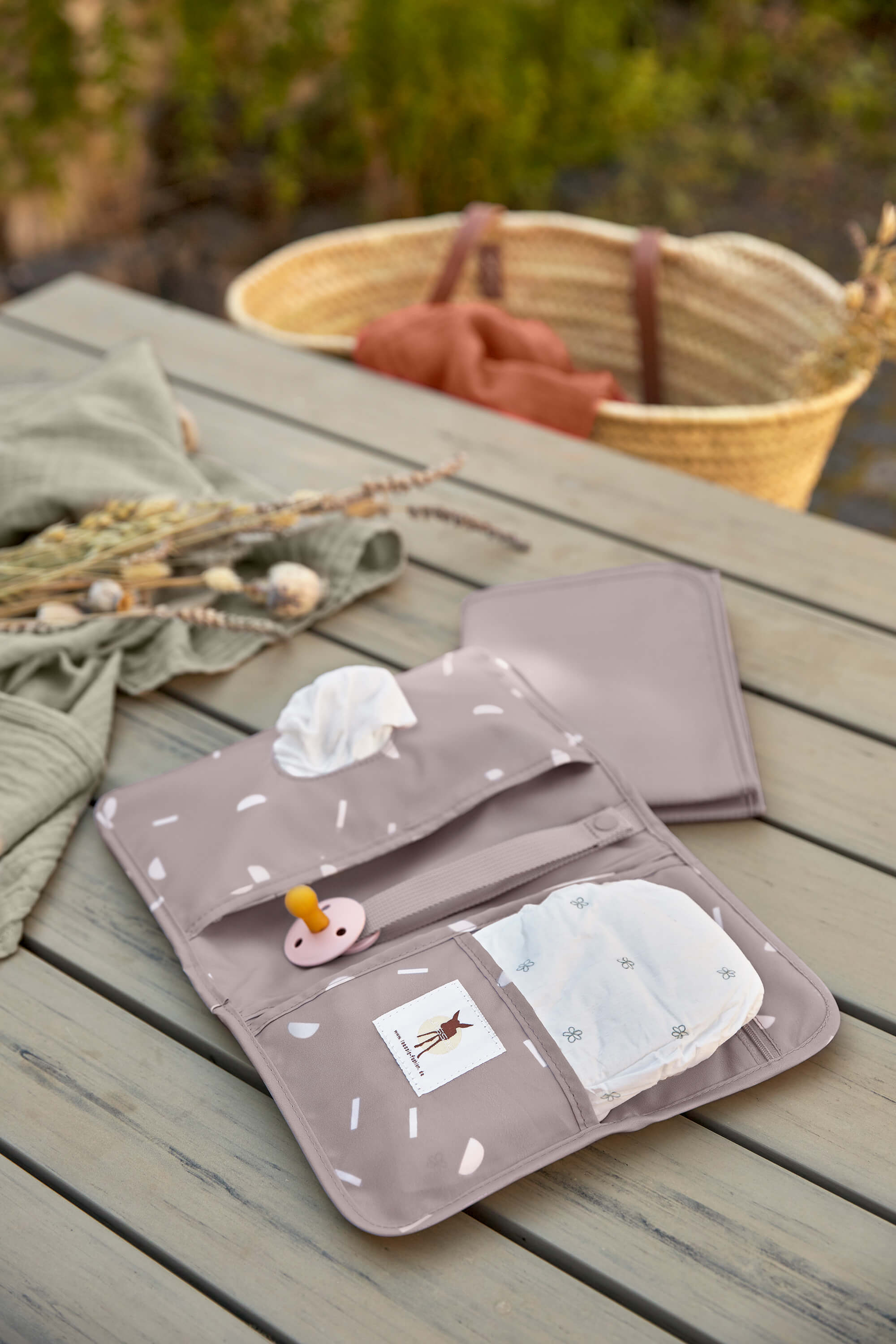 Windeltasche - Blocks Taupe, Grau