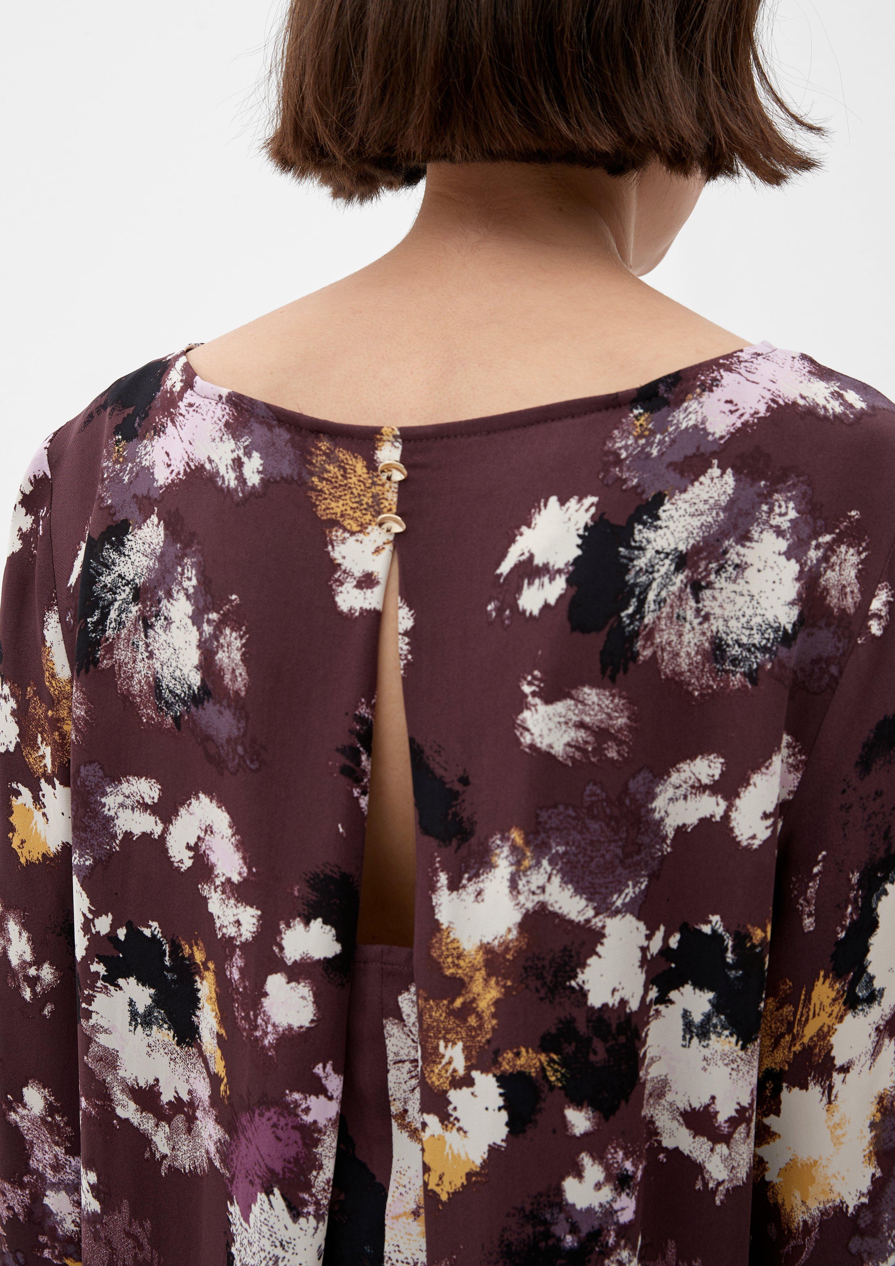 Viskosebluse mit offener Kellerfalte  2122181-49A0