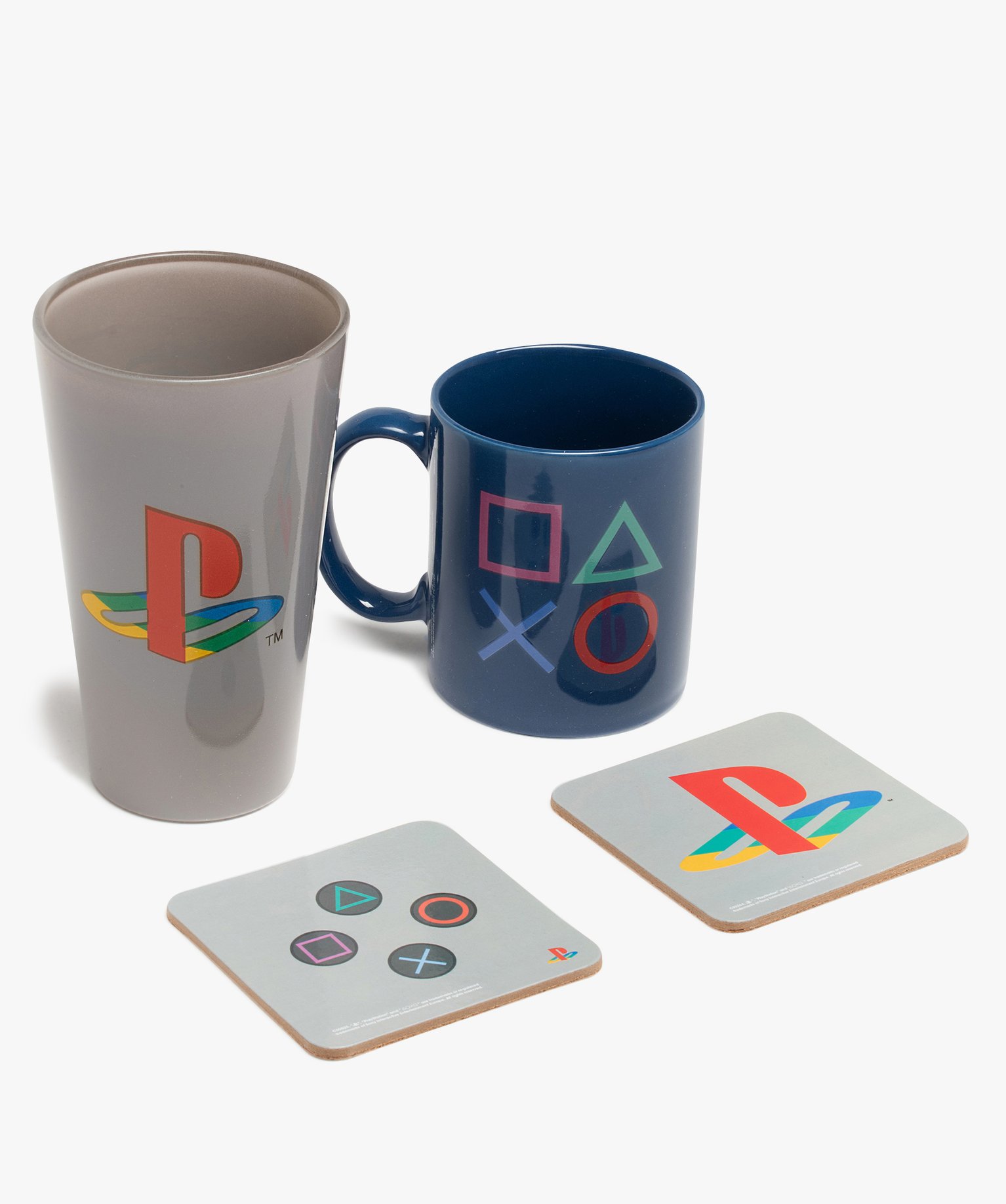 Coffret cadeau 4 pièces : 1 mug + 1 verre + 2 sous-verre - ... gris | GEMO