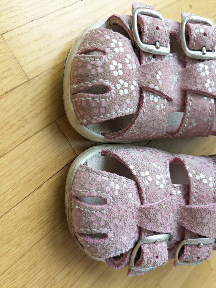 Richter Shoes Richter Leder Halbsandalen in Rosa mit Glitzer Blümchen günstig kaufen 24