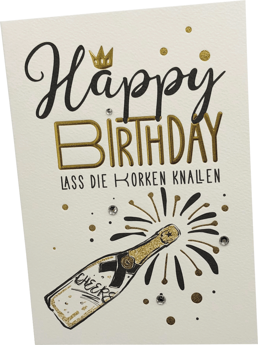 Grußkarte Geburtstag Sektflasche, 1 St