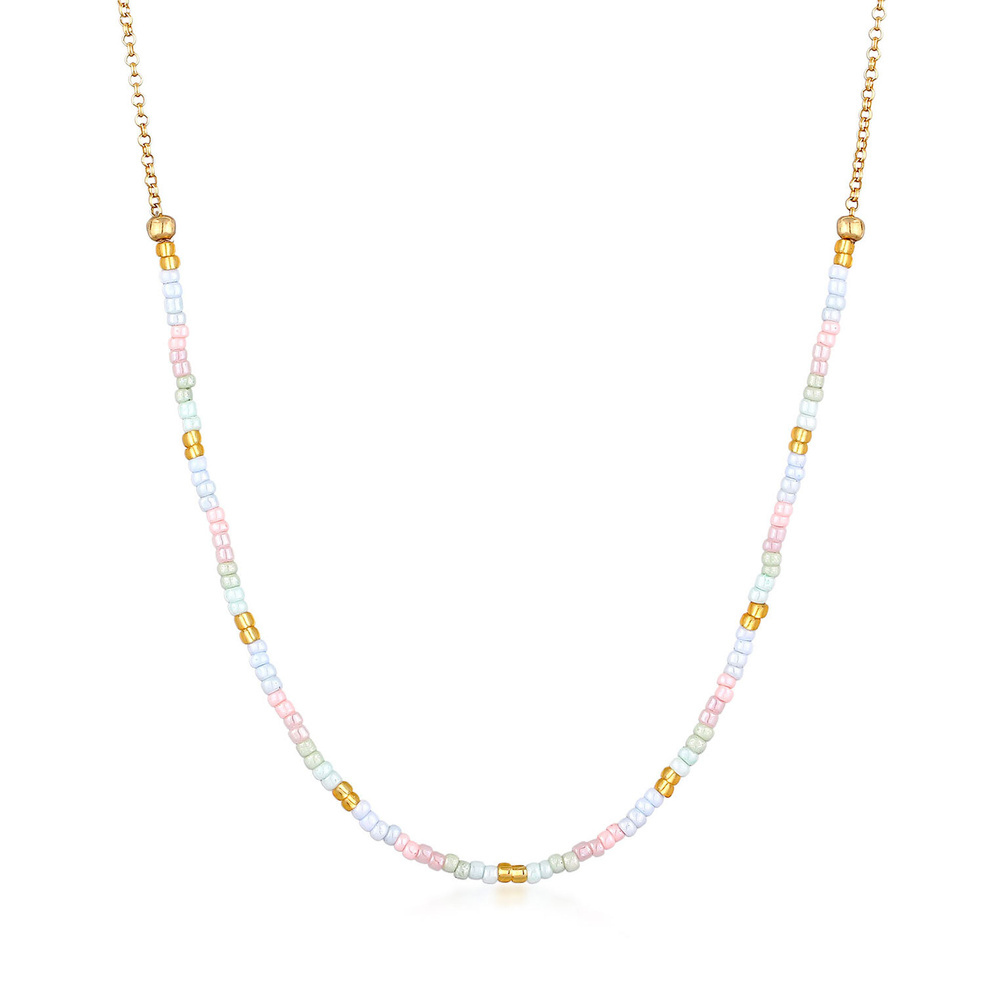 Elli Elli Collier Enfants Beads boules pastel en argent sterling 925 plaqué or collier