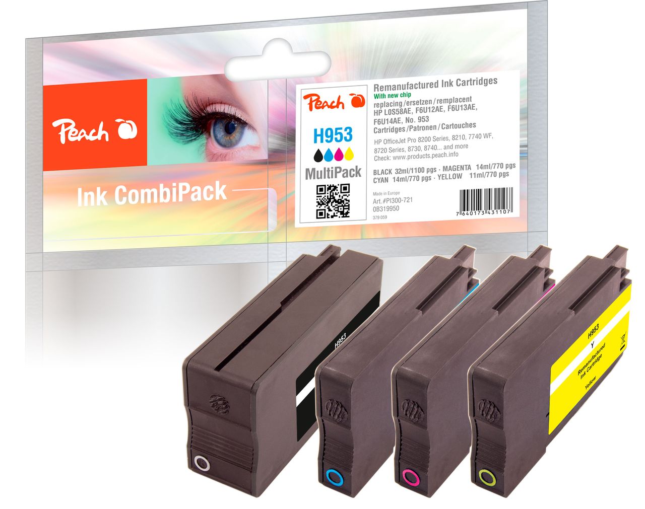 Peach Spar Pack Tintenpatronen ersetzt HP No. 953