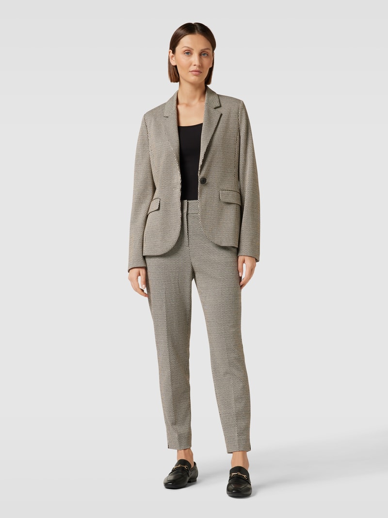 Anzughose mit Allover-Muster in schwarz