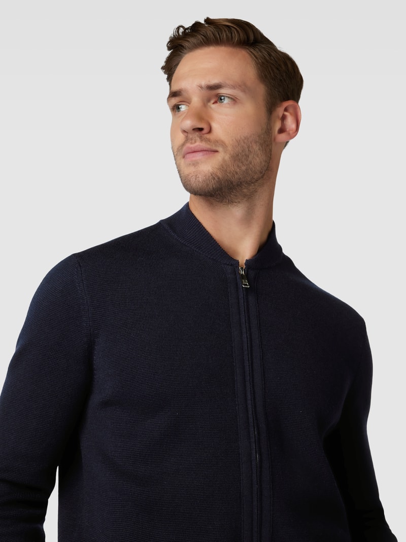 Strickjacke mit Zweiwege-Reißverschluss in marineblau