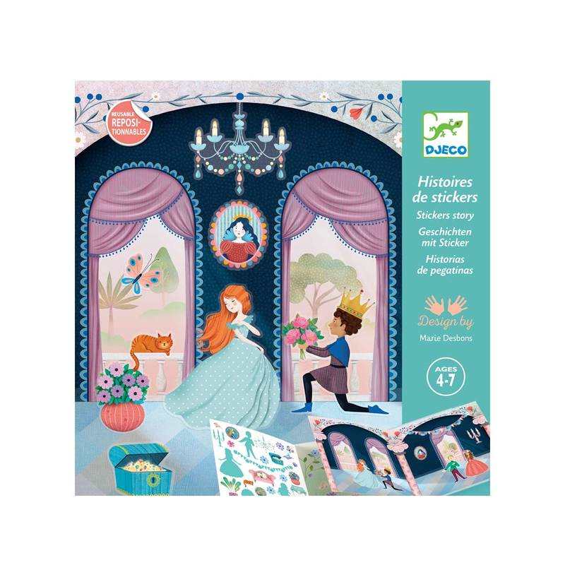 Histoires de stickers repositionnables La vie au château Djeco