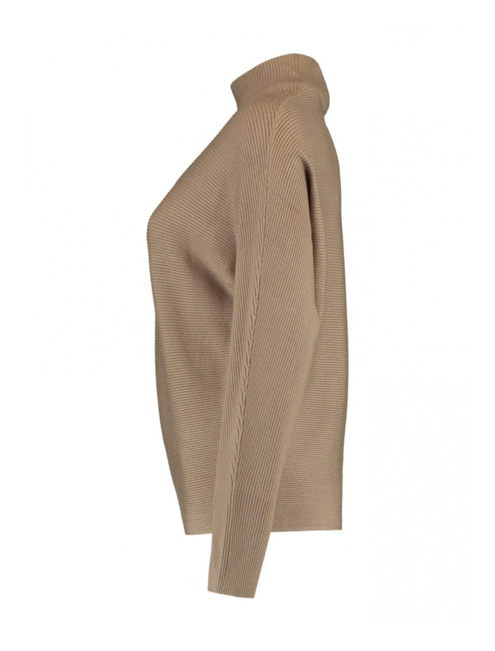 HaILY’S Stehkragenpullover Aurelia taupe Ripp-Optik
