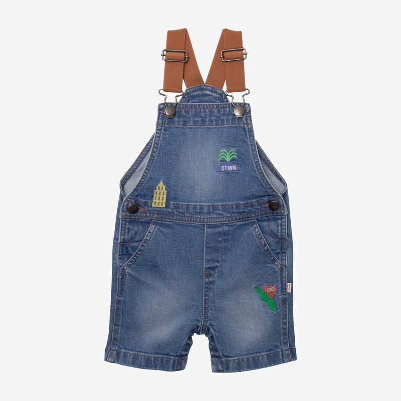 Salopette bébé garçon jean brodé bleue Catimini