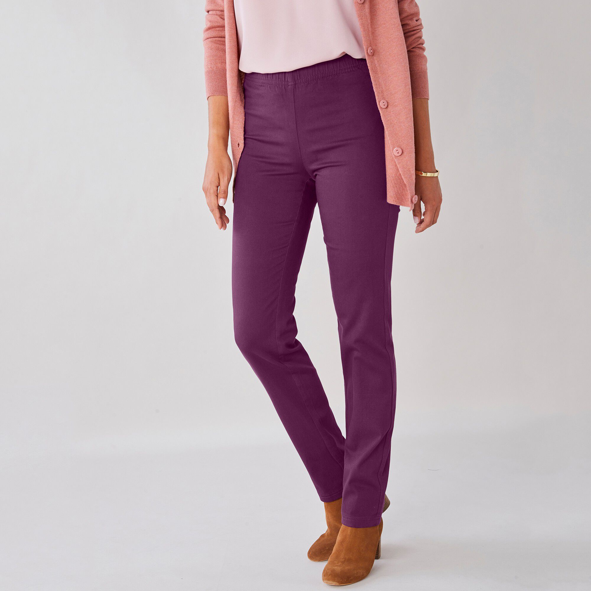 Pantalon sculptant effet ventre plat taille élastiquée