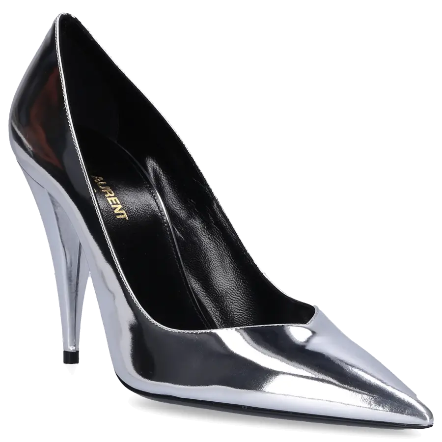 Saint Laurent - Pumps KIKI 100 Lackleder silber - silber