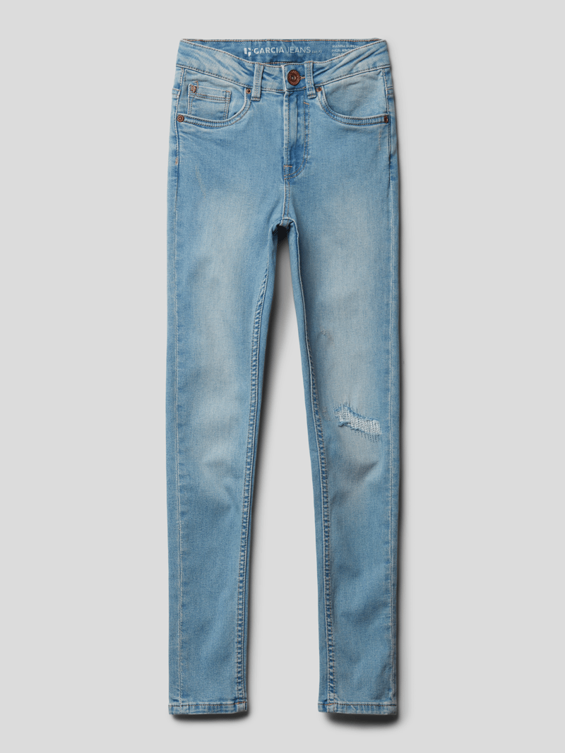 Jeans mit Label-Patch Modell 'SAISONAL' in jeans