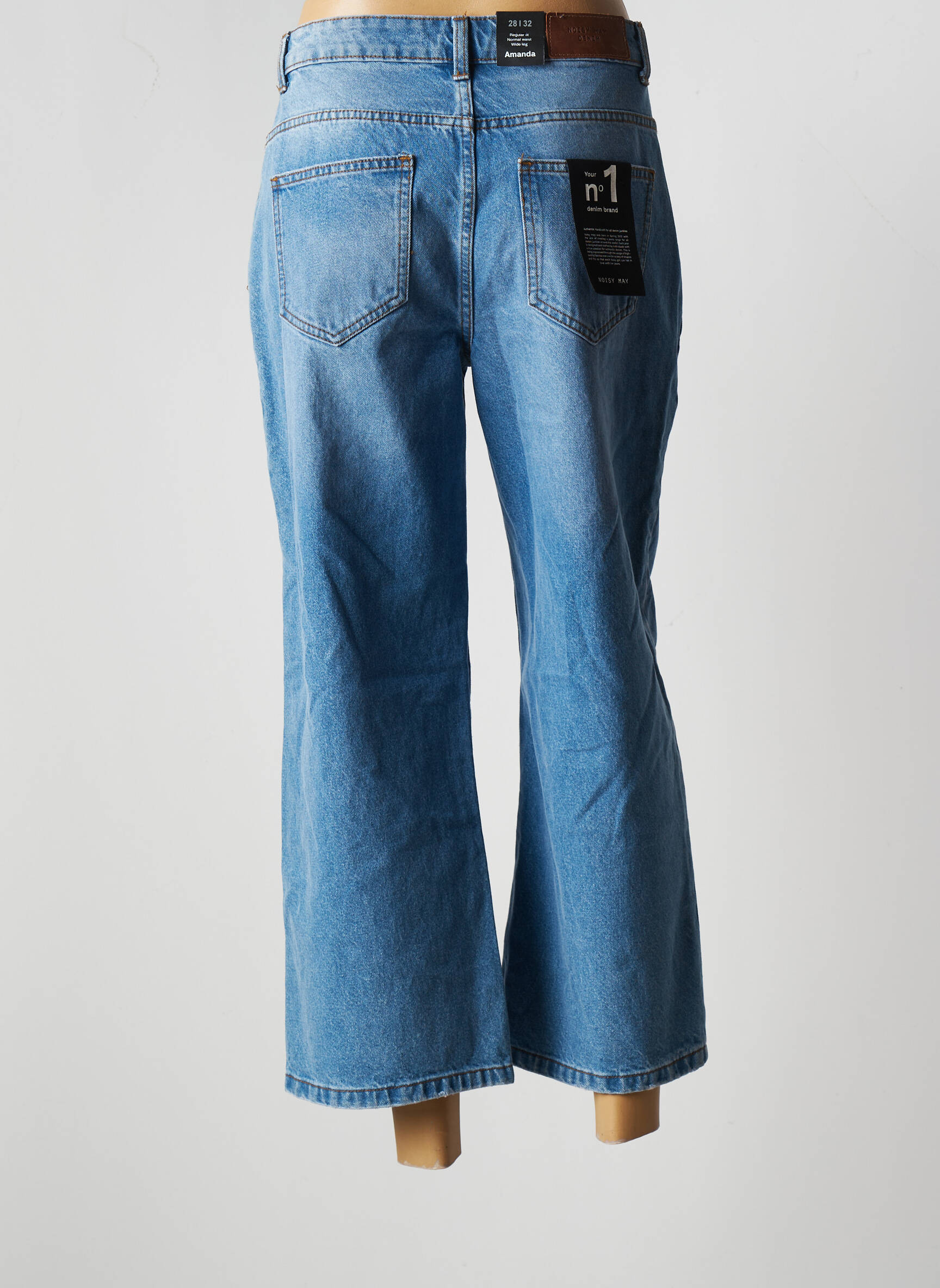 Noisy May Jeans Coupe Large Femme couleur bleu