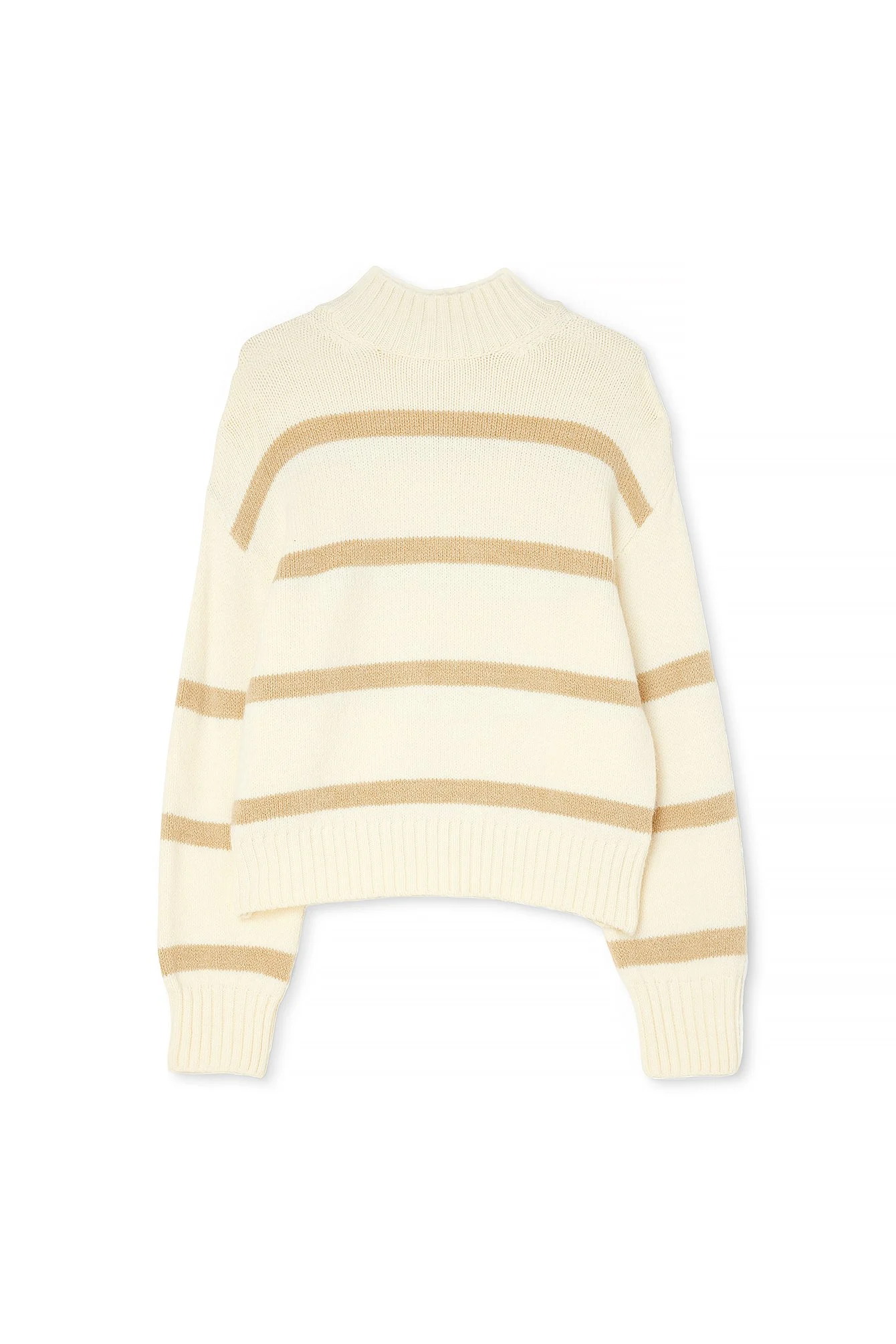 Gestreifter Strickpullover mit Rollkragen