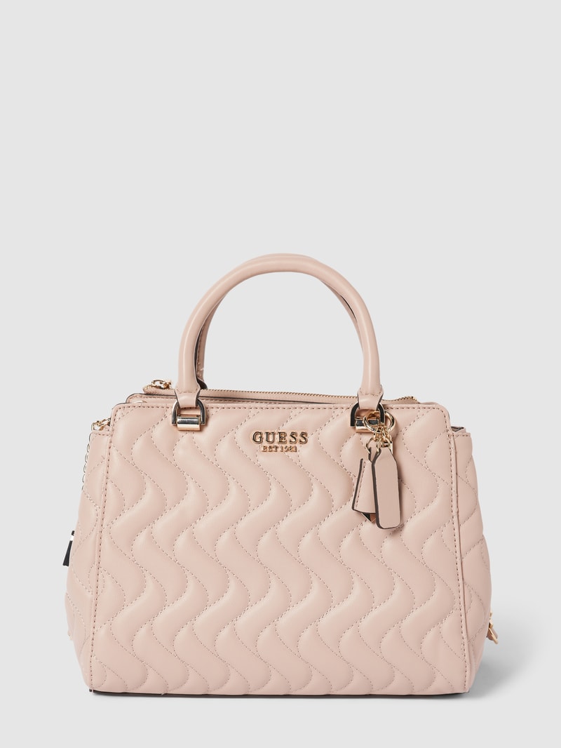 Handtasche mit Strukturmuster und Steppnähten Modell 'SOCIETY' in altrosa