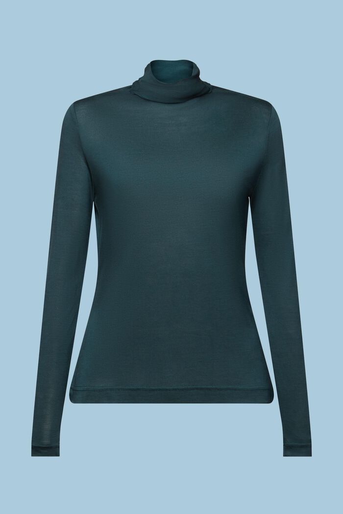 Jersey-Longsleeve mit Rollkragen