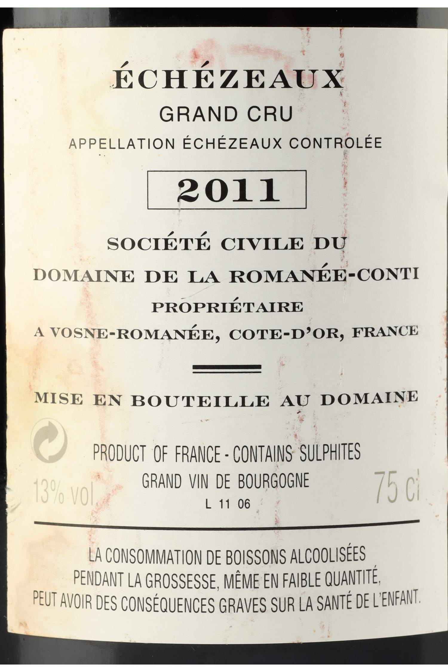 Domaine De La Romanee Conti 2011, Echezeaux