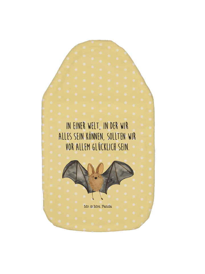 Mr. & Mrs. Panda Wärmflasche Fledermaus Flügel mit Spruch in Gelb Pastell günstig kaufen onesize