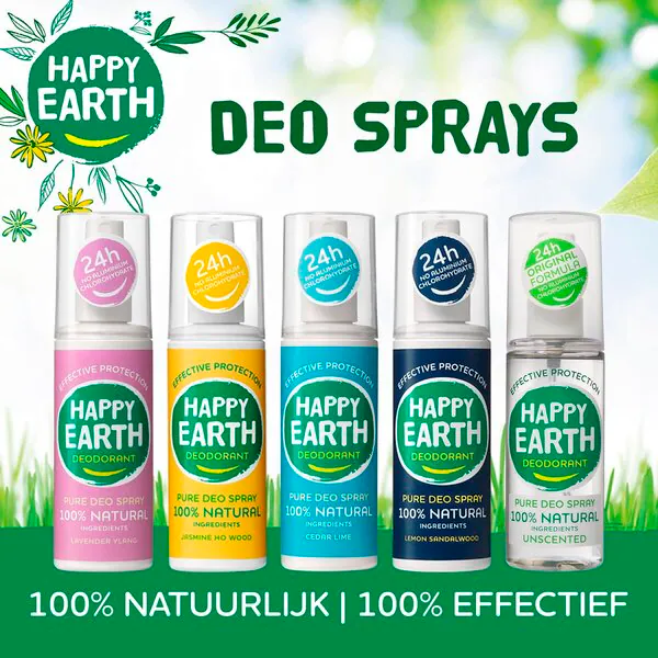 Happy Earth 100% Natural Jasmine Ho Wood Deodorant Spray 100ml