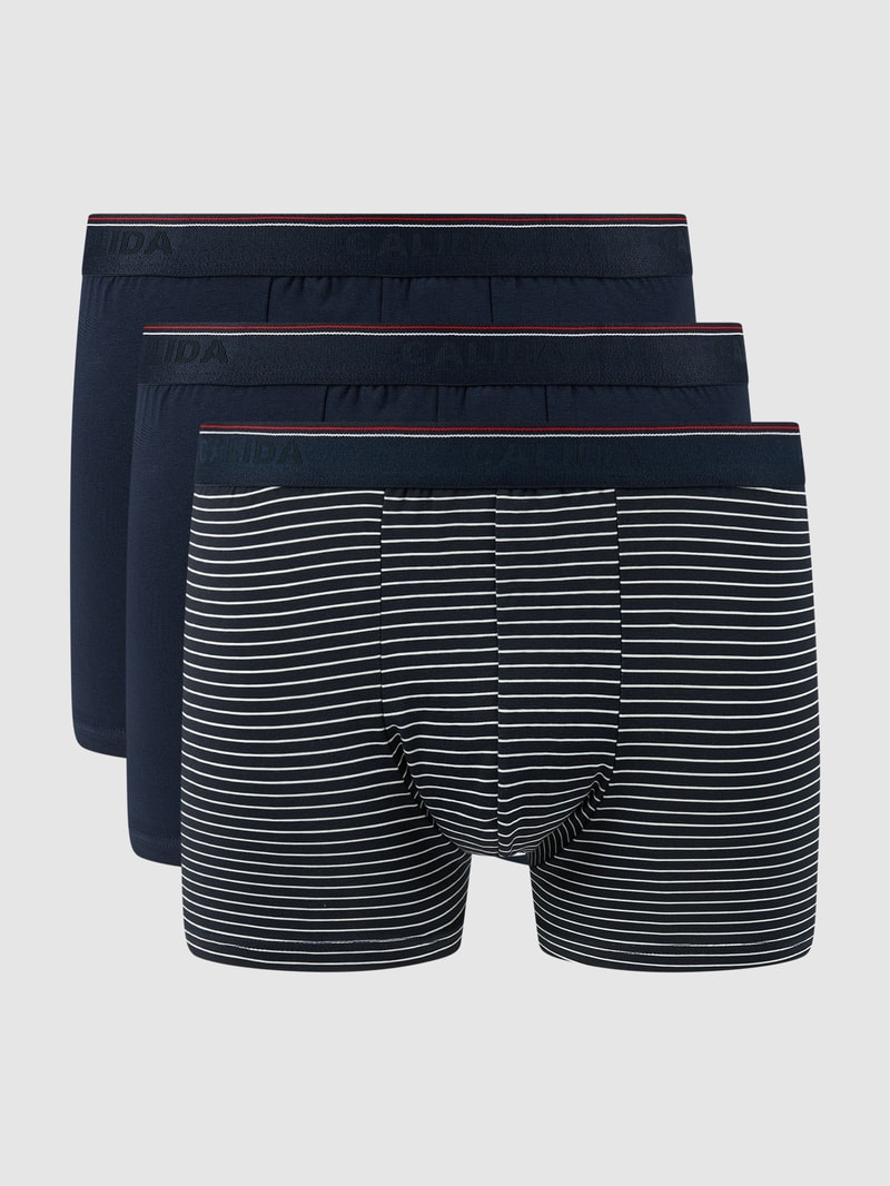Trunks aus Single Jersey im 3er-Pack Modell 'Natural Benefit' in marineblau