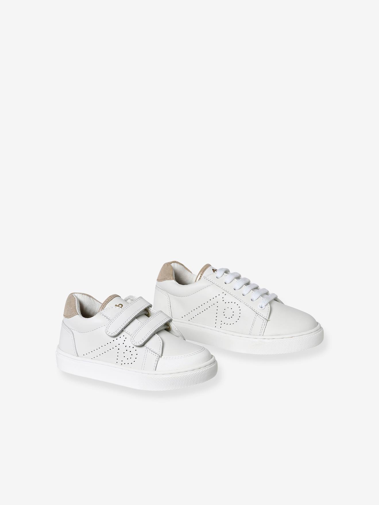 Baskets en cuir enfant blanc