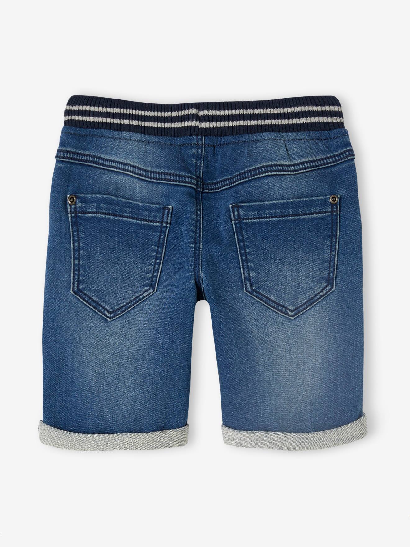 Vertbaudet Jungen Shorts mit Schlupfbund, Denim-Look - blue stone