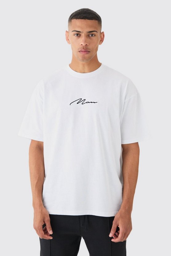 Oversize Man Signature Rundhals T-Shirt