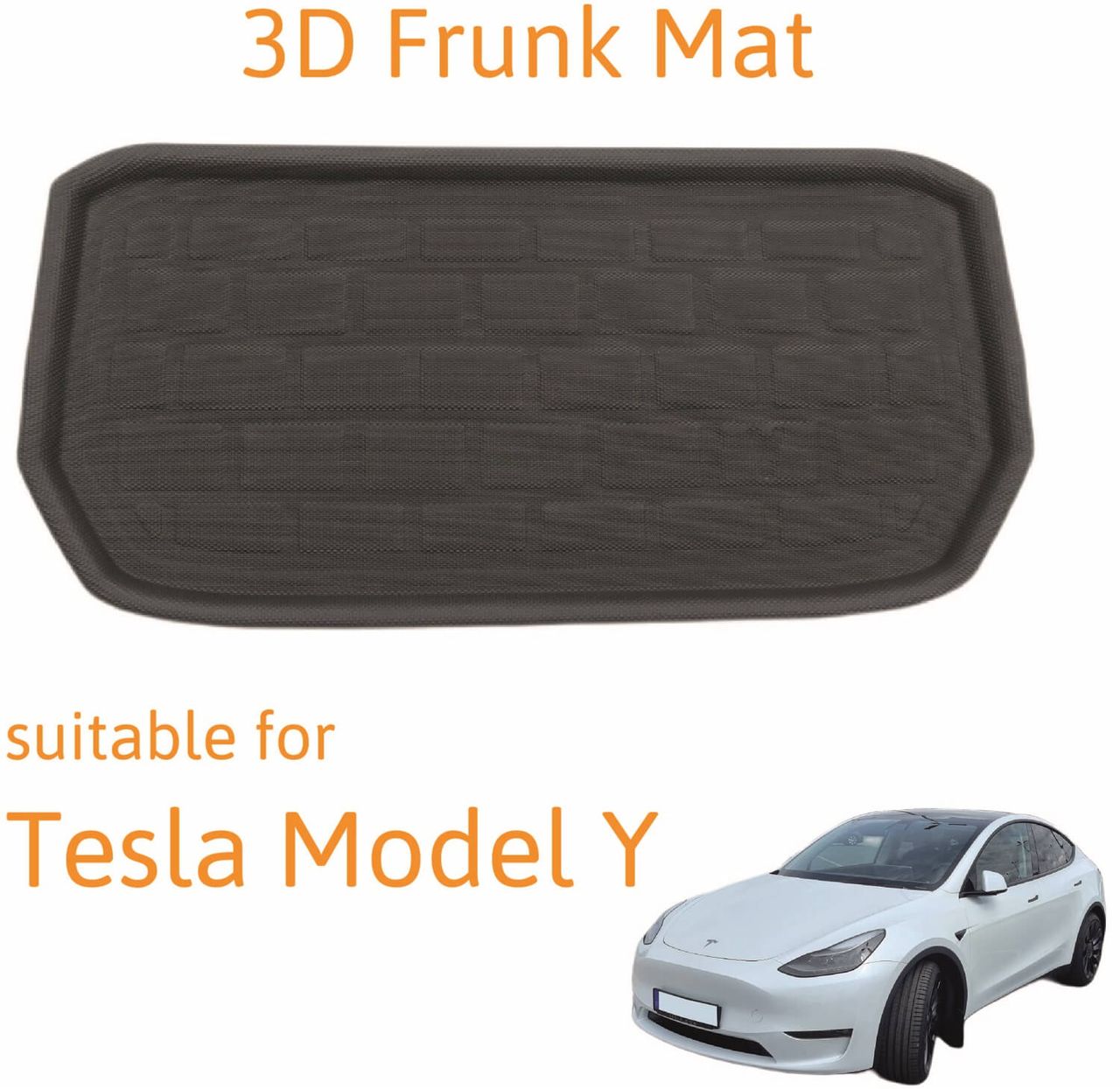 trends4cents 3D Frunk Front Kofferraummatte passend für Tesla Model Y / Performance rutschfest